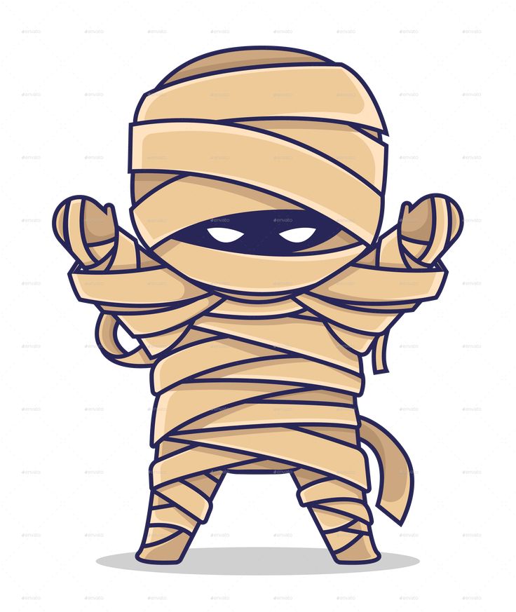 a cartoon character wrapped in bandages and tied up to it's face with one hand