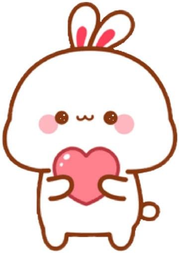 a cartoon bunny holding a heart