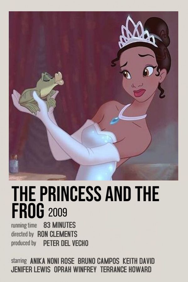 the princess and the frog movie poster with an image of a woman holding a frog