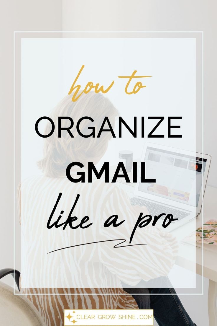 a woman sitting at a desk with her laptop and the words how to organize email like a pro