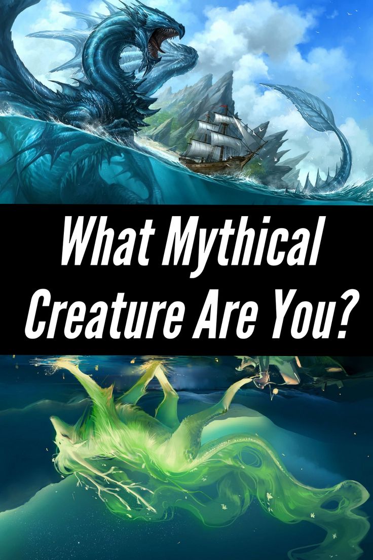 an ocean scene with the words what mythical creature are you? in front of it