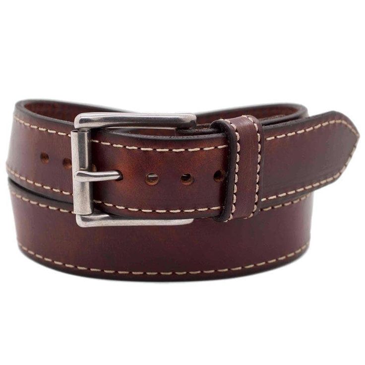 Front Side of Tribeca Mens Brown Leather Belt with Stainless Steel buckle Adjustable Brown Leather Belt, Adjustable Brown Leather Belts And Suspenders, Classic Brown Bridle Leather Belt, Adjustable Brown Bridle Leather Belt, Casual Adjustable Leather Belt Buckles, Brown Bridle Leather Belt Buckles With Leather Strap, Brown Leather Belt With Leather Lining, Adjustable Brown Bridle Leather Belt Buckles, Adjustable Brown Belt Buckles For Business