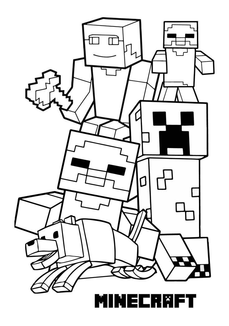 an image of minecraft coloring pages