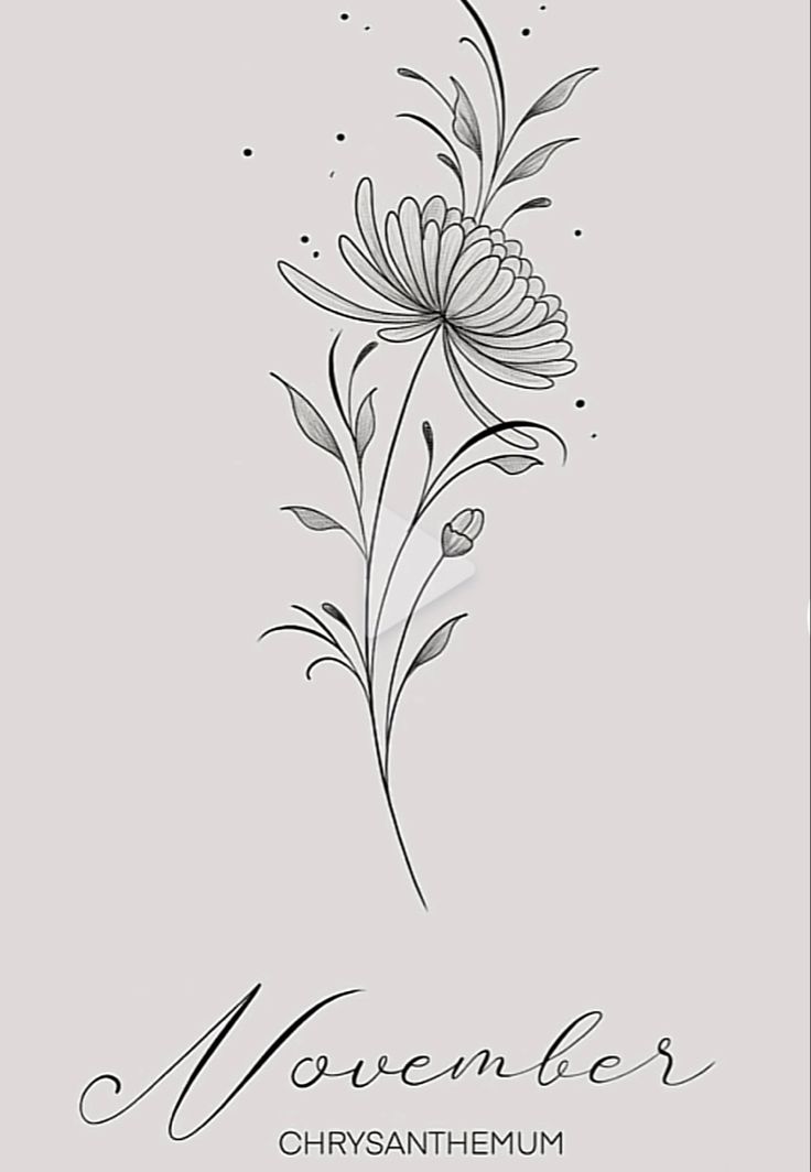 a black and white flower with the words november on it