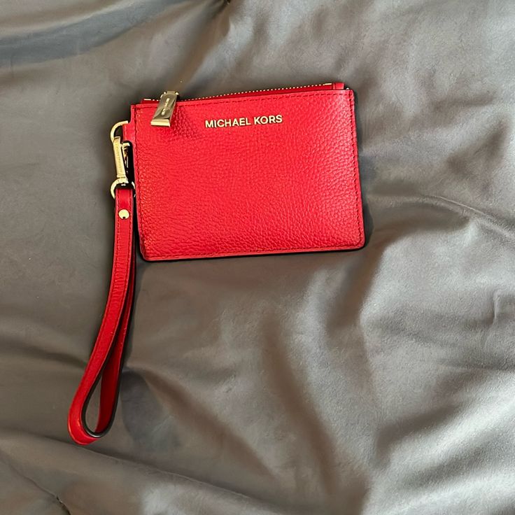 New With Tags Michael Kors Red Wallet. Very Cute. Faux Leather Material In Great Condition. Measures About 5 Inches Across And 4 Inches Up And Down. Bundle My Items For A Discount! Red Wallet, Bags Michael Kors, Change Purse, Michael Kors Bag, Leather Material, Wallets, Michael Kors, Faux Leather, Bag Lady