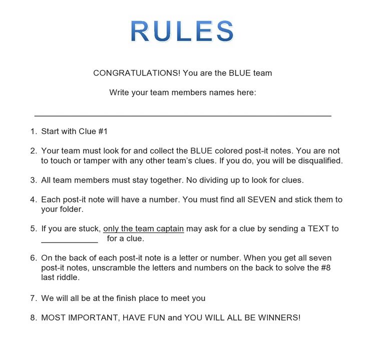 the rules for blue team members to use in their teams'coaching session, as well as instructions on how to do them