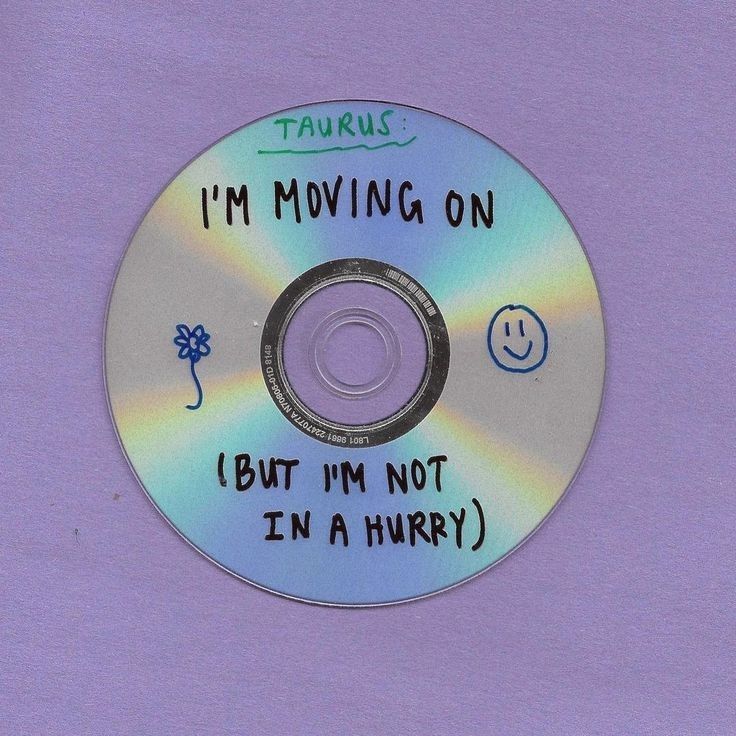 a cd with the words i'm moving on written on it