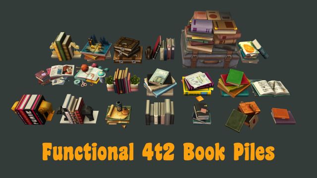 a bunch of books that are sitting on top of a book shelf with the title functional 42 book piles