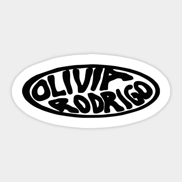 an oval sticker with the words olivp xodrics on it