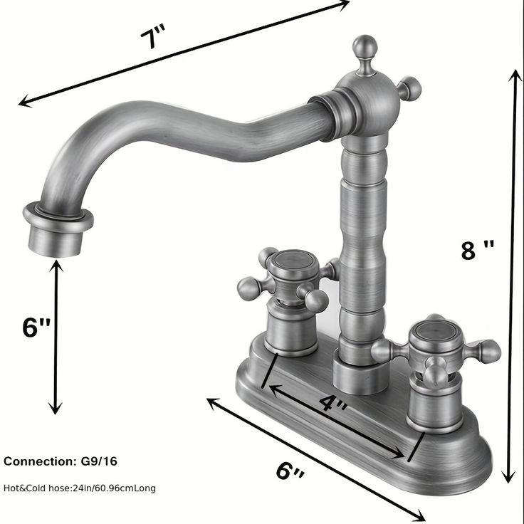 an image of a faucet with measurements