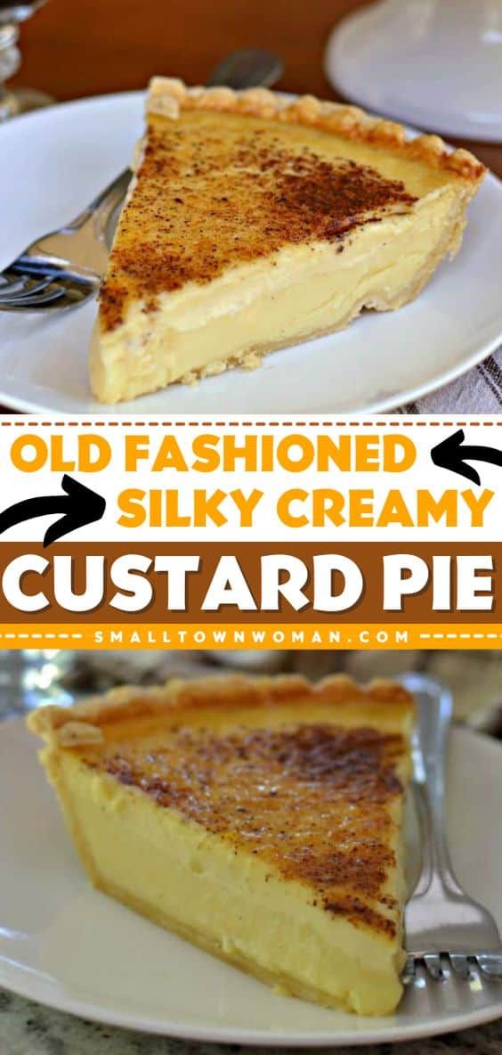 an old fashioned silky creamy custard pie