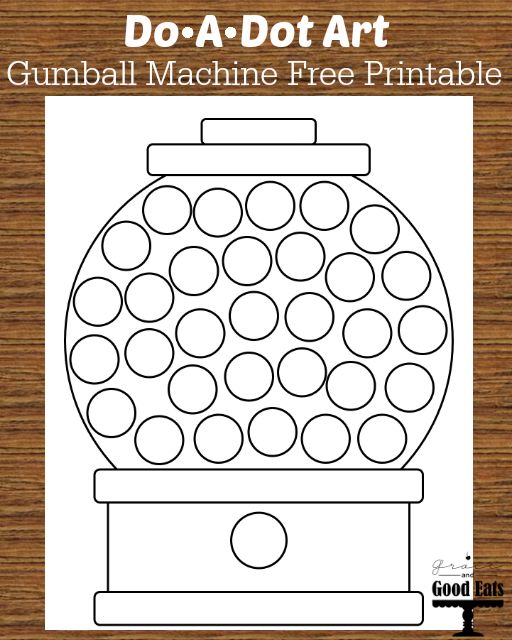 a gumball machine free printable for kids to color and cut out with the words do - a - dot art