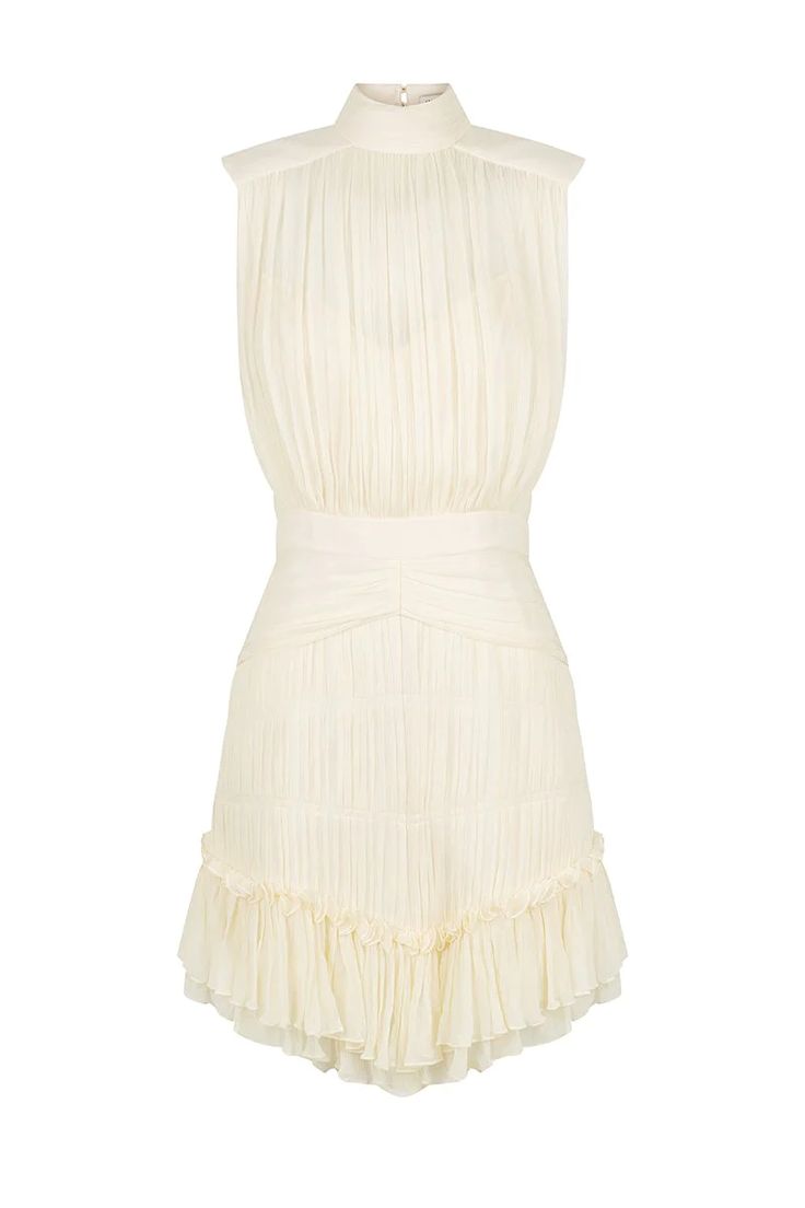 Victoria Sleeveless Ruched Mini Dress | Cream | Dresses | Shona Joy – Shona Joy International Gathered Maxi Dress, High Neck Midi Dress, Shona Joy, Ruched Mini Dress, Ruched Midi Dress, Wrap Midi Dress, Backless Mini Dress, Sheer Chiffon, Midi Dress With Sleeves