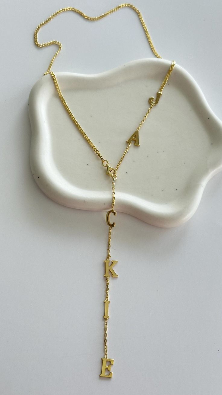 Necklace Initial Letter, Long Drop Necklace, Customized Necklace, Initial Letter Necklace, Gold Drop Necklace, Block Letters, Necklace Initial, Y Necklace, Gold Name Necklace