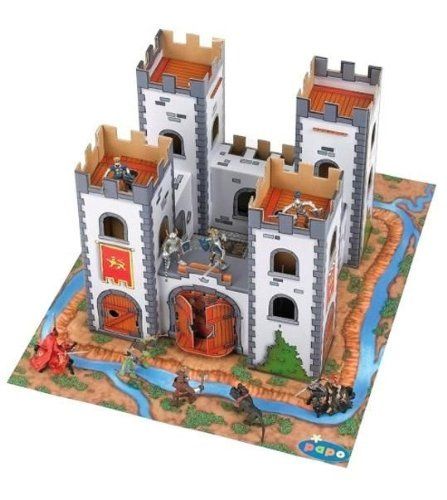 an image of a castle with knights on it and other toy figurines in the background