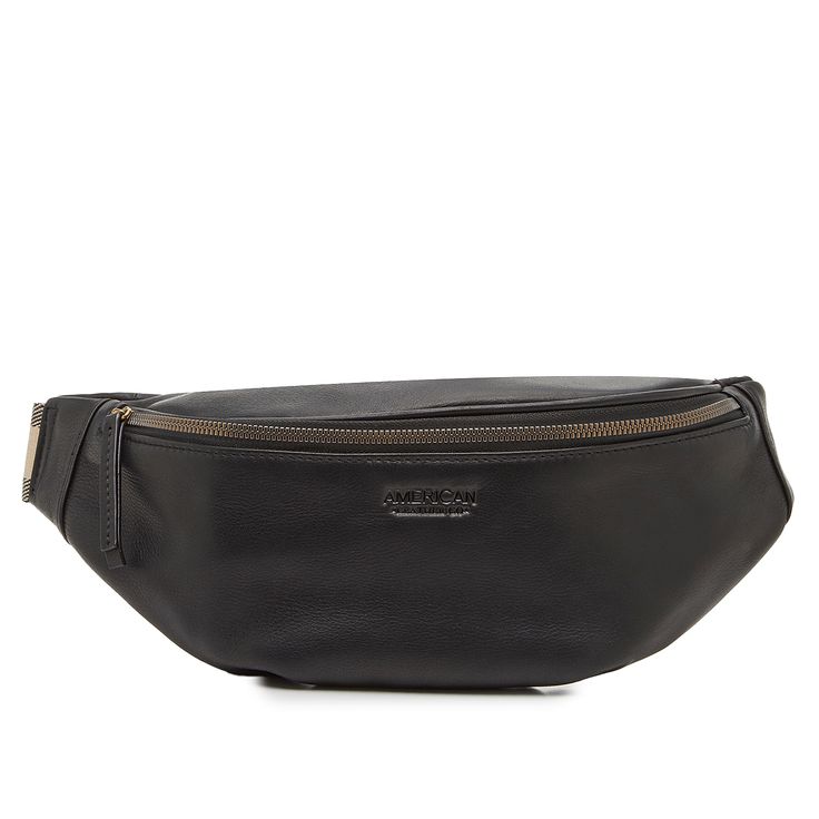 American Leather Co.-Leather Belt Bag This belt bag from American Leather Co. allows for hands-free carrying in a stylish way! Featuring a trendy silhouette and crafted with a quality leather material, this compact fanny pack will soon become your new go-to accessory for every outing. Leather Belt Bag With Cell Phone Pocket For On-the-go, Classic Leather Belt Bag For On-the-go, Leather Business Belt Bag For Mobile Phone, Business Leather Belt Bag With Phone Pocket, Functional Leather Belt Bag For On-the-go, Business Leather Belt Bag For Mobile Phone, Casual Leather Belt Bag With Removable Pouch, Casual Leather Chest Bag With Belt Loops, Trendy Black Leather Chest Bag