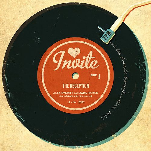 an old record with the word invoite on it