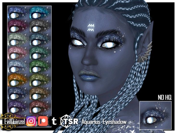 an image of a woman with blue eyes and braids on her head, surrounded by other images