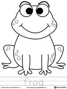 a frog worksheet with the letter o on it's front and side