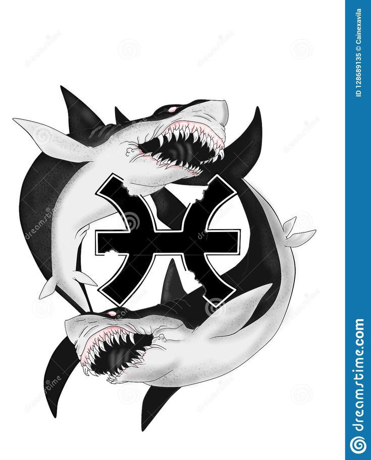 an image of two shark with the letter f on it's chest and one is holding