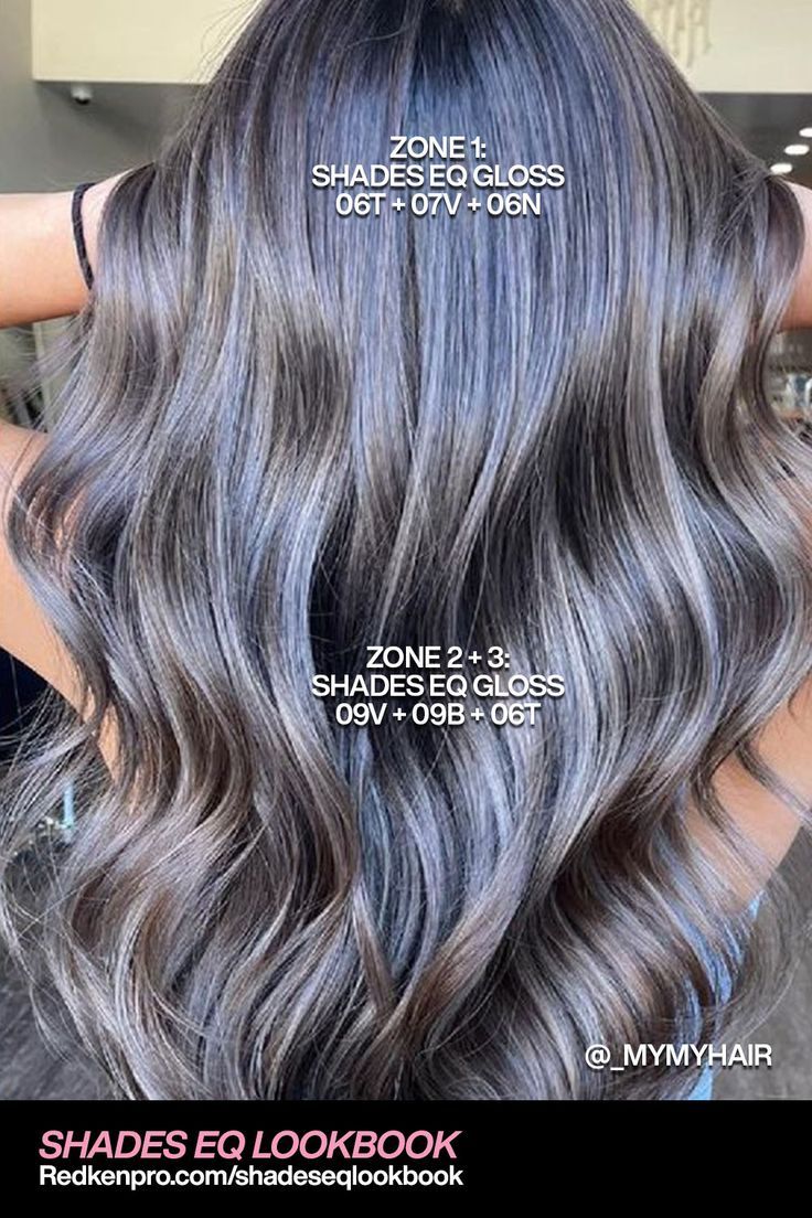 Silver Hair Color Formula, Brown Hair With Silver Highlights, Brown Hair Color Shades, Hair Extension Care, Redken Hair Color, Colored Hair Tips, Redken Hair Products, Redken Shades, Hair Toner