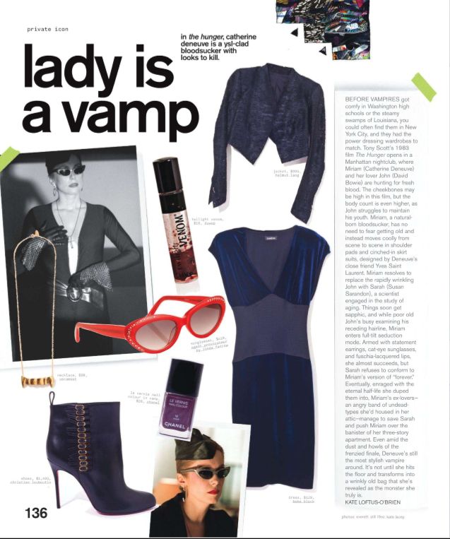 an article in the magazine lady is a vampp with pictures of women's clothing and accessories