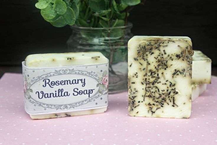 Homemade Rosemary Vanilla Soap Recipe | The Frugal Farm Wife Vanilla Soap Recipe, Rosemary Mint Soap, Rosemary Soap, Homemade Body Lotion, Diy Vanilla, Cold Pressed Soap, Mint Soap, Baking With Coconut Flour, Vanilla Soap