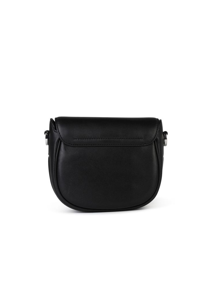 Made of smooth leather, removable shoulder strap with fabric logo with leather inserts, magnetic flap closure with tonal logo, large main compartment, one inner pocket, one inside zip pocket \n21 x 16 x 7 cmMARC JACOBS (THE)'SADDLE' BLACK LEATHER BAG Classic Crossbody Saddle Bag With Adjustable Strap, Business Flap Shoulder Bag With Magnetic Closure, Business Shoulder Bag With Flap And Magnetic Closure, Functional Leather Evening Shoulder Bag, Business Flap Bag With Magnetic Closure, Classic Black Flap Shoulder Bag, Evening Saddle Bag With Detachable Strap, Modern Satchel Saddle Bag With Magnetic Closure, Business Satchel Shoulder Bag With Magnetic Closure