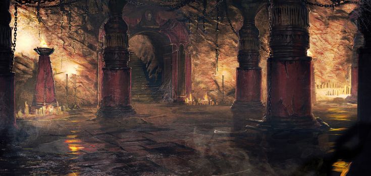 an image of a fantasy setting with pillars and columns