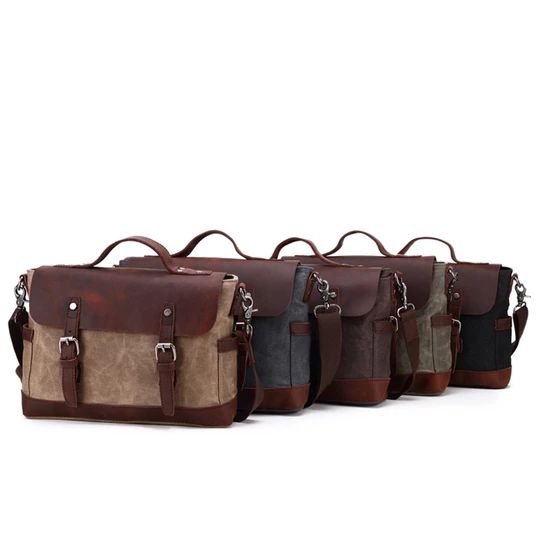 Mens Canvas Satchel Bags Waterproof Briefcase Outdoor Canvas Bag With Luggage Sleeve, Canvas Shoulder Bag Briefcase For Travel, Modern Brown Bags For Outdoor, Travel Canvas Briefcase Shoulder Bag, Canvas Travel Bag For Everyday Use, Functional Brown Laptop Bag For Outdoor, Rectangular Canvas Briefcase For Outdoor, Rectangular Canvas Laptop Bag For Outdoor, Brown Functional Laptop Bag For Outdoor