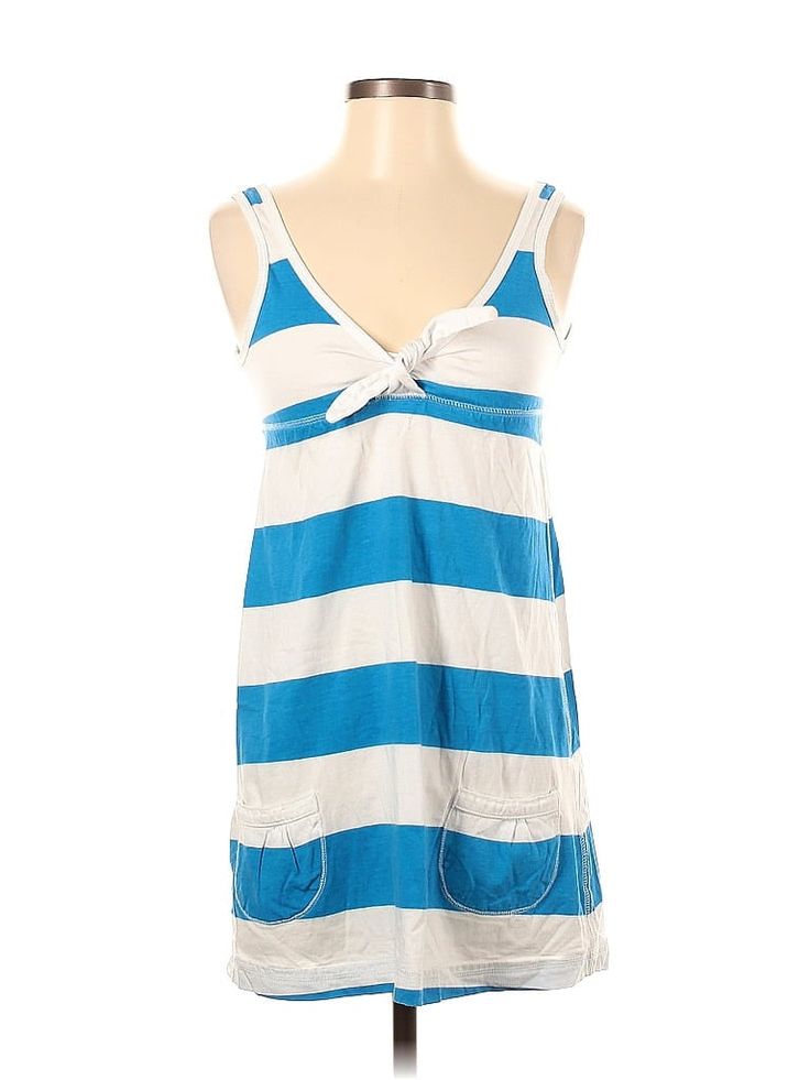 Assorted Brands Casual Dress Size: Small Blue Dresses - used. 100% COTTON, V Neck, Stripes, Short, Sleeveless | Casual Dress: Blue Stripes Dresses - Used - Size Small Cheap Striped Sundress Mini Dress, Cheap Blue Tommy Hilfiger Dresses, Blue Casual Dress, Blue Striped Dress, Blue Dress Casual, Dress Blue, Casual Dresses For Women, Blue Stripes, Blue Dresses