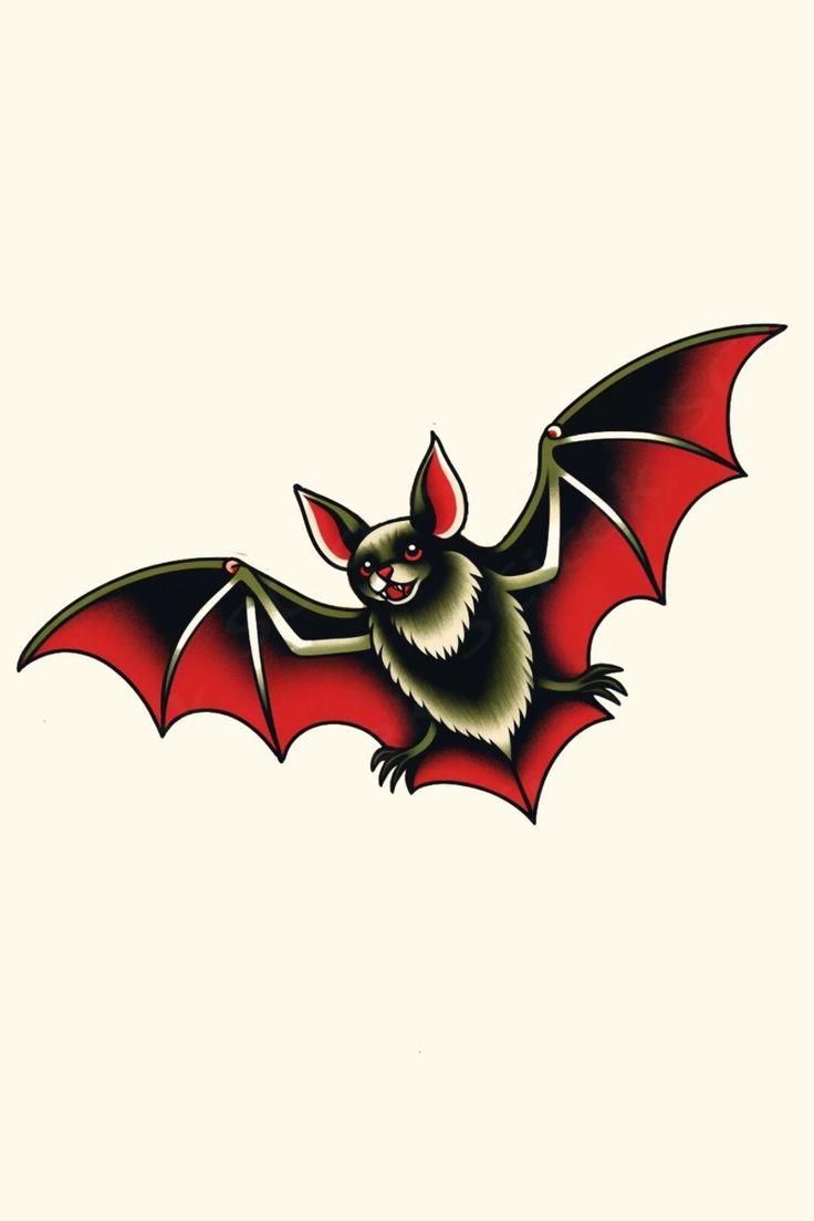 a bat flying through the air with its wings spread