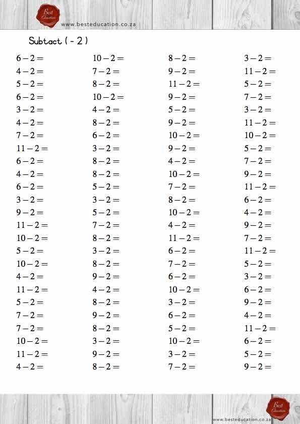 the subtraction worksheet for numbers 1 - 12 is shown in red