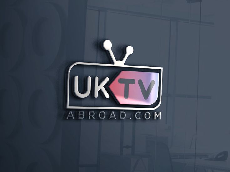 the uk tv logo is shown on a dark gray and black background with white letters