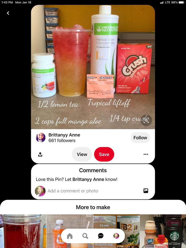 the screenshot shows an image of some drinks