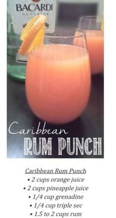 the recipe for an orange rum punch is shown