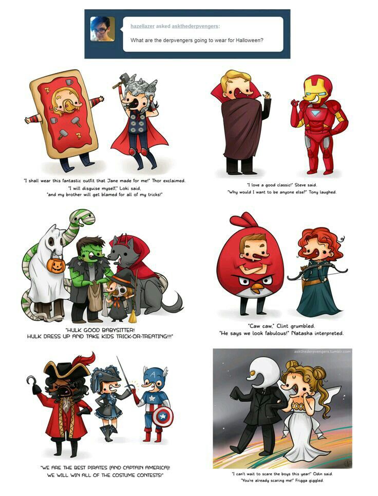 an image of some cartoon characters in different costumes