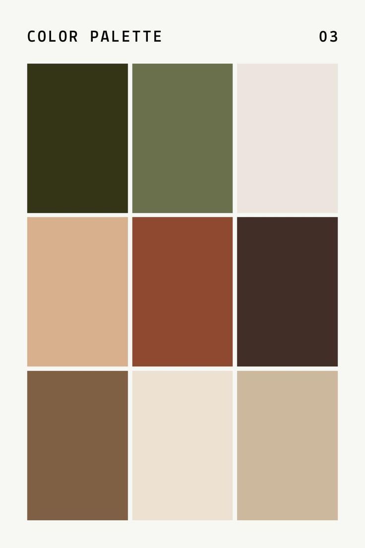 the color palette is brown, beige and green