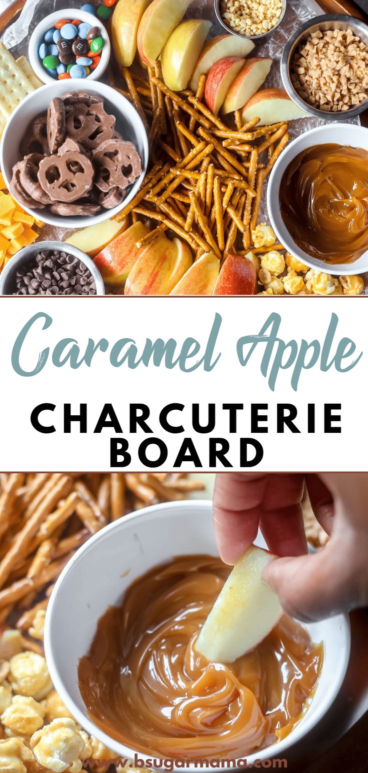 caramel apple charcuterie board is an easy and delicious appetizer for the holiday season