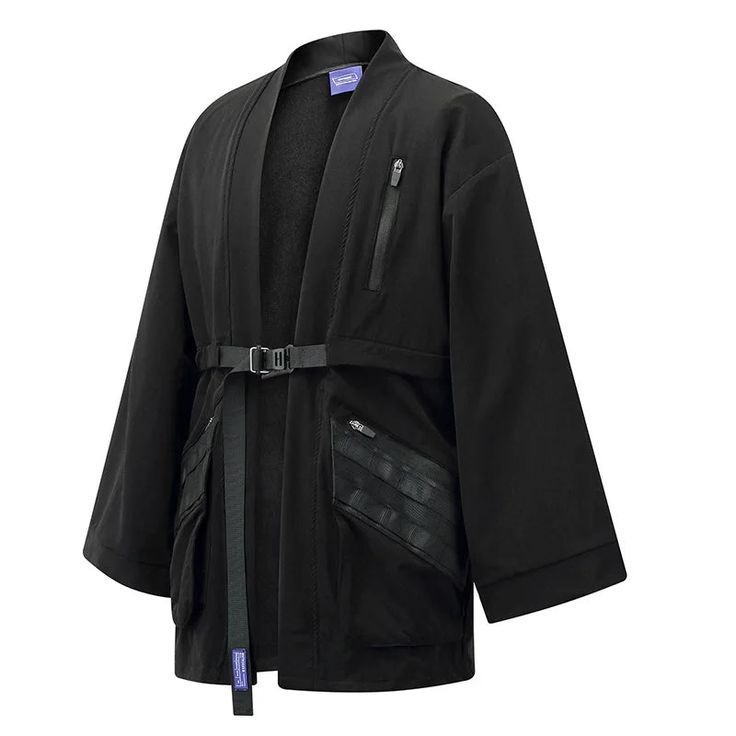 Meet "Toshio": your techwear kimono that blends age-old tradition with a street-smart vibe. It's your next must-have for a bold, edgy look. Dark Trench Coat, Japanese Techwear, Techwear Outfits, Modern Kimono, Urban Ninja, Loose Coat, Technical Clothing, Loose Coats, Trench Coat Black