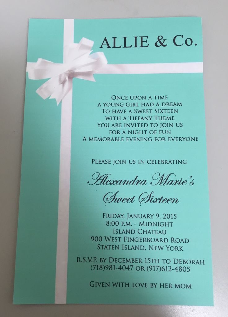 a blue and white wedding card with a bow on it