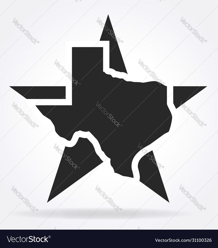 texas map with arrows in the shape of star origami icon isolated from white background