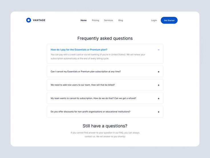 a screenshot of a question page with the text frequently asked questions still have a question?