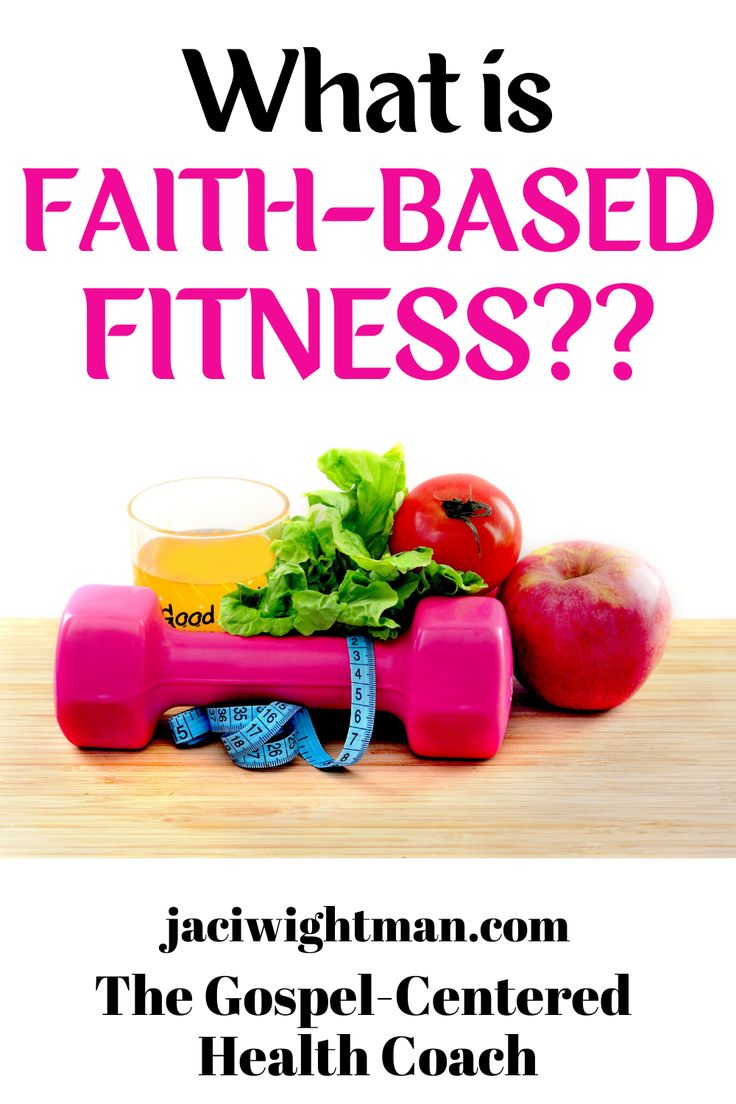 a poster with the words what is faith - based fitness? and an image of apples, lettuce, tomatoes, watermelon