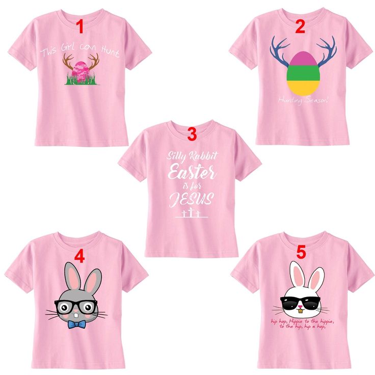 2017 NEW EASTER / TODDLER / YOUTH / FAMILY DESIGNS  KIDS UNISEX T-SHIRT ( Pink Color ) T-SOFT: The Kids T-Shirt is soft stylish 100% cotton. one of the softest comfortable T-shirts your kids will ever feel. ALSO AVAILABLE IN RED, GREEN, PINK, BLUE & BLACK T-SHIRTS WE ALSO HAVE THE PRINT IN WOMEN T-SHIRTS, OR HOODIES, OR CREWNECK SWEATSHIRTS T-SHIPPING: *FREE Shipping to the US ( including Hawaii, Alaska and Puerto Rico ) *Discounted Shipping to Canada, Australia, U.K., Europe and A Cute Short Sleeve Easter T-shirt, Easter Graphic Print Short Sleeve Tops, Easter Pink Cotton T-shirt, Pink Cotton Easter T-shirt, Pink Cotton T-shirt For Easter, Cute Easter T-shirt With Short Sleeves, Pink Easter Tops With Graphic Print, Pink Graphic Print Easter Tops, Pink Graphic Print Top For Easter