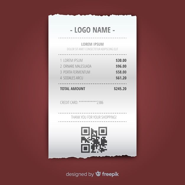 a piece of paper with a qr code on it and the words logo name