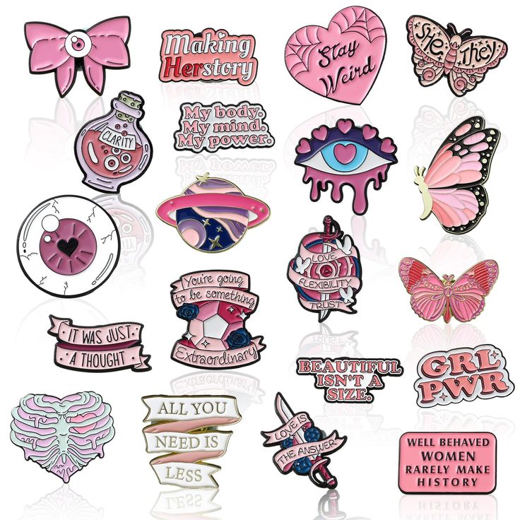 PRICES MAY VARY. Sufficient Quantity to Use: you will receive 20 pieces of girl power pins in 20 different styles, the sufficient quantity can satisfy your various daily using and Christmas sharing needs Meaningful Symbol: our girl power pins for girls are designed with many motivational sentences, the girl power patterns represent that women will fight for their choices and rights, and are a manifestation of their attitudes Sturdy for Long Time Use: our pins for teen girls are made of quality a Plant Enamel Pin, Free Printable Stationery, Well Behaved Women, Plant Aesthetic, Printable Stationery, Word Design, Cool Pins, Aesthetic Pink, Power Plant