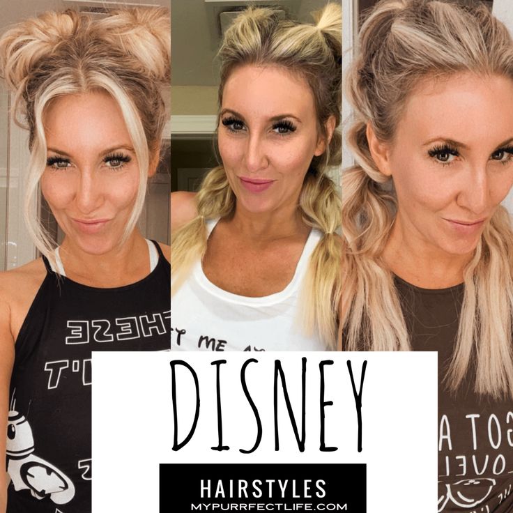 Hairstyles Mickey Ears, Hairstyles For Family Photos Mom, Best Theme Park Hairstyles, Hairstyles For Minnie Mouse Ears, Cute Updos For Disney, Park Hairstyles Amusement, Easy Hairstyles For Theme Park, Hairstyle For Visor, Theme Park Updo