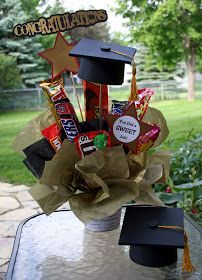 an image of graduation flowers in a vase