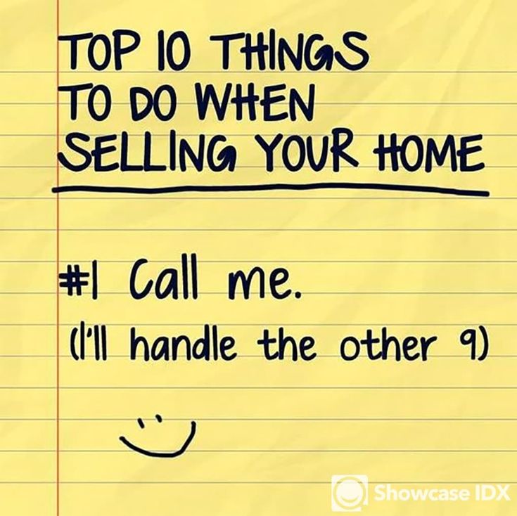 a note with the words top 10 things to do when selling your home